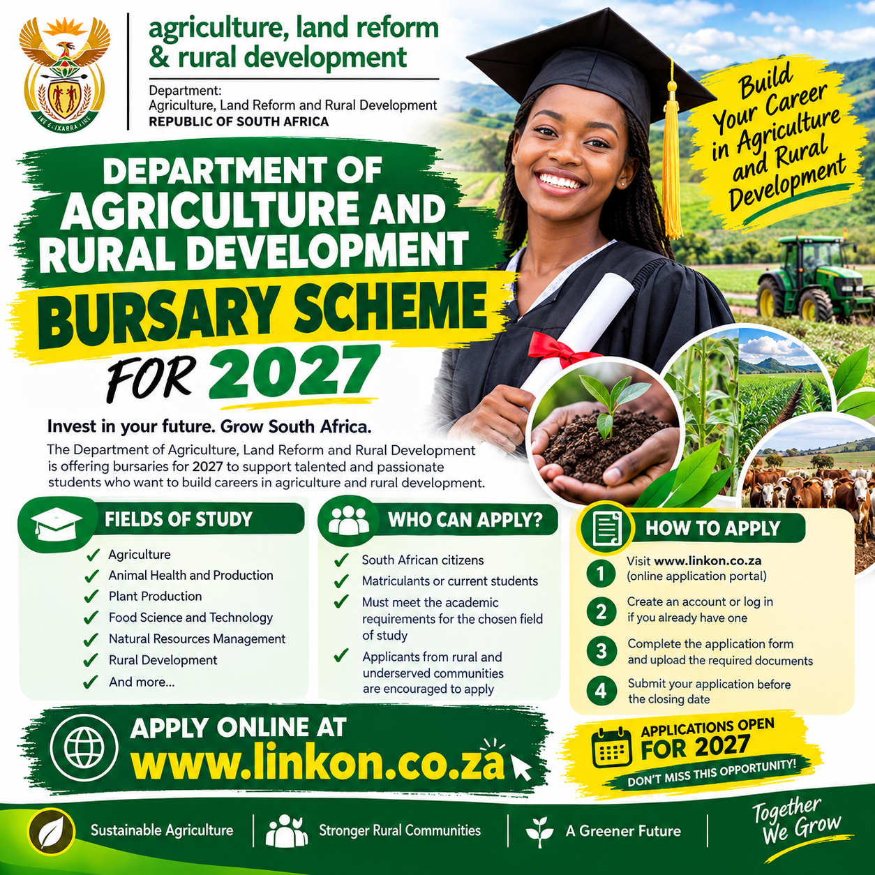 DEPARTMENT OF AGRICULTURE AND RURAL DEVELOPMENT BURSARY SCHEME FOR 2027