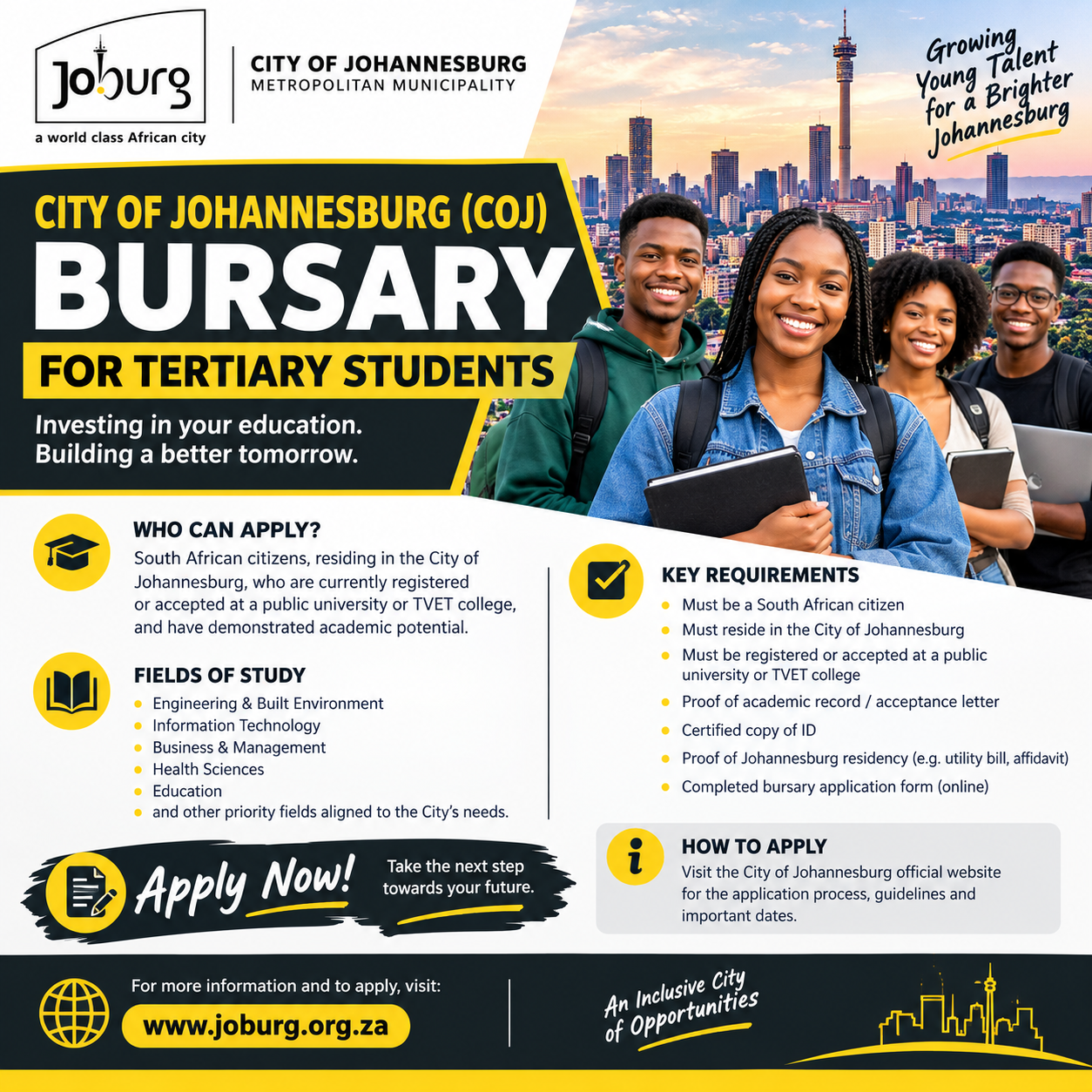 City of Johannesburg (COJ) Bursary