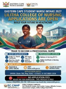 Eastern cape student nurse intake opportunities 2027: lilitha college of nursing applications are open Eastern Cape Student Nurse Intake 2027: Lilitha College of Nursing Applications Are Open